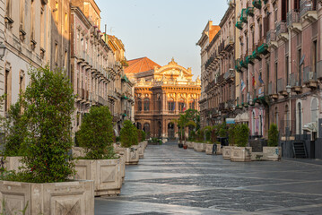 Obraz premium The opera theater called Teatro Bellini in Catania, Sicily