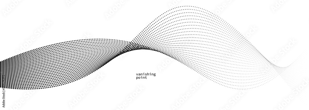 Poster smooth and relaxing shape vector abstract background with wave of flowing particles, curve lines of 