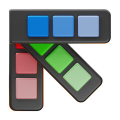 Premium Graphic Design color pallette icon 3d rendering on isolated background PNG