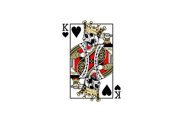 playing cards heart King skull template