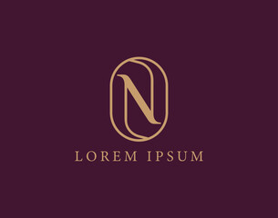 N Fashion beauty logo design, Luxury N logo design, Illustrations