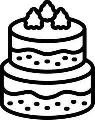 Cream big cake icon outline vector. Bakery food. Piece pastry