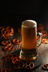 A mug with traditional German lager beer