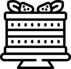 Dessert cake icon outline vector. Slice bakery. Syrup jam