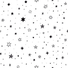 Pattern Background with stars in hand drawn style. Modern Geometric Star Pattern