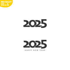 Creative Happy New Year 2025 Logo Design