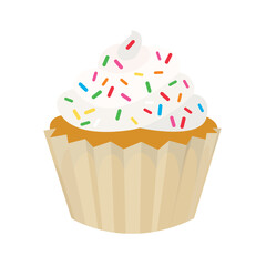 Cupcake emoji food muffin dessert vector