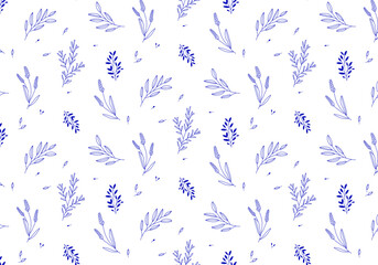 Seamless floral pattern. Simple Vector hand drawn illustration.