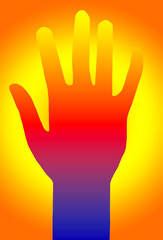 Erhobene Hände in Stop oder Abwehrstellung