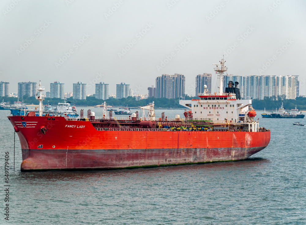 Wall mural cargo ship in port