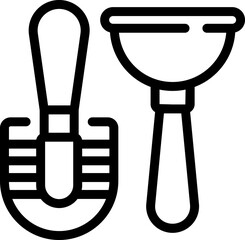 Toilet brush sucker icon outline vector. Wc restroom. Public room