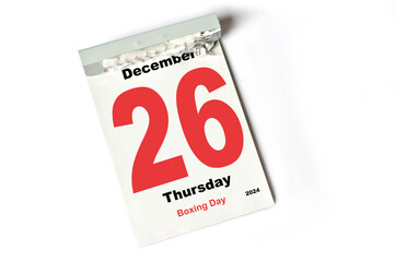 26  December 2024 Boxing Day