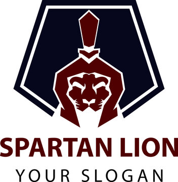 Web spartan lion head logo, spartan vector logo
