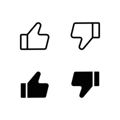 Like Dislike icons. Thumb up, thumb down icon set. Vector illustration in line and solid styles on white background
