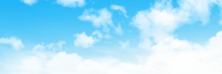 Panorama Background with clouds on blue sky. Blue Sky vector