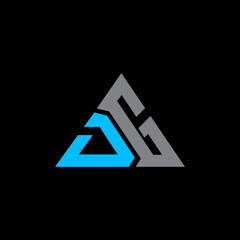 DG Logo letter monogram with triangle shape design template.
