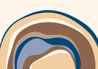 Colored abstract wave round shapes. Design template. Vector illustration
