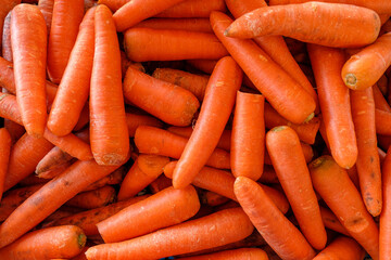 Close up of carrots for sale in Farmer's Market