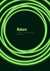 Vector abstract background with overlapping circles. chaotic movement. Round banner with empty space for text. Science and communication concept. Vector