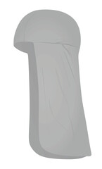 Grey head cover gear. vector