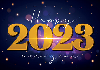 We wish you a happy new year 2023, New year wish card, 2023 new year, confetti invitation card.