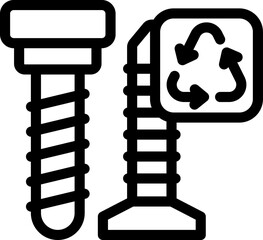 Recycling metal icon outline vector. Factory garbage. Process plant