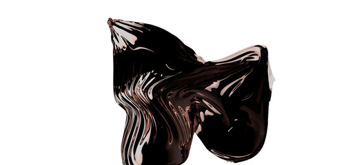 Flying gold cloth isolated on white background 3D render