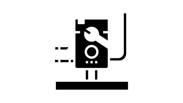 water heater boiler installing glyph icon animation