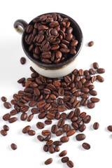 Coffee beans in cup