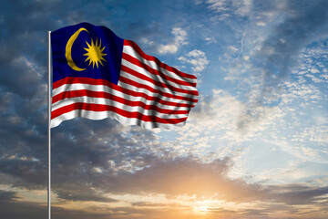 Waving National flag of Malaysia
