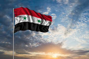 Waving National flag of Syria