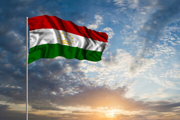 Waving National flag of Tajikistan