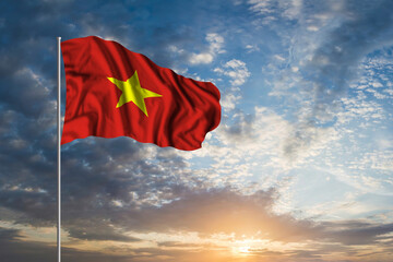 Waving National flag of Vietnam