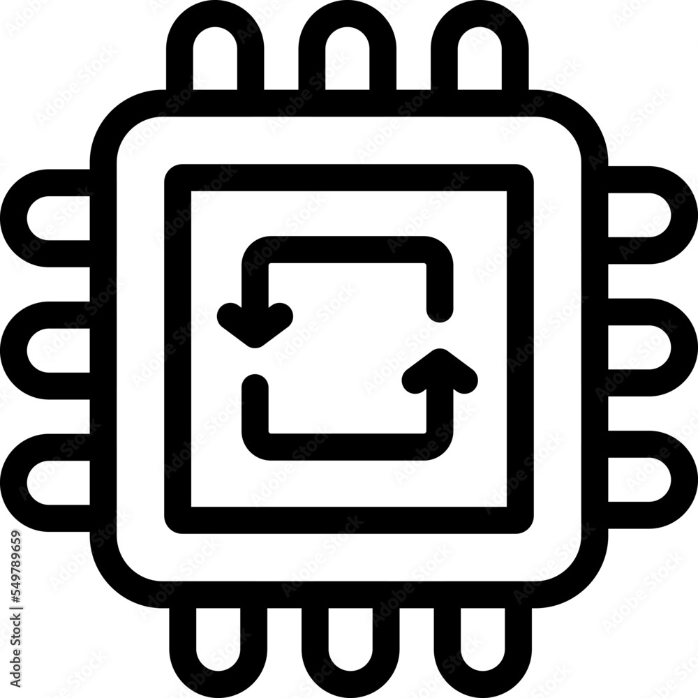 Poster recycling processor icon outline vector. chemical factory. garbage program