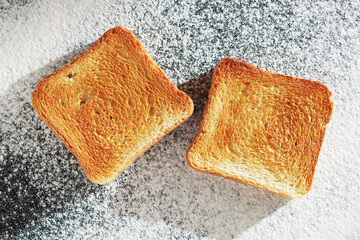 Two slice of toasts