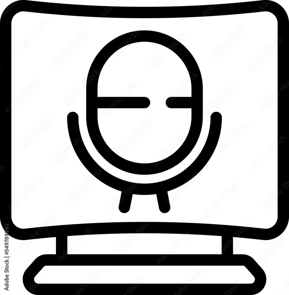 Poster smart tv microphone icon outline vector. remote video. computer internet