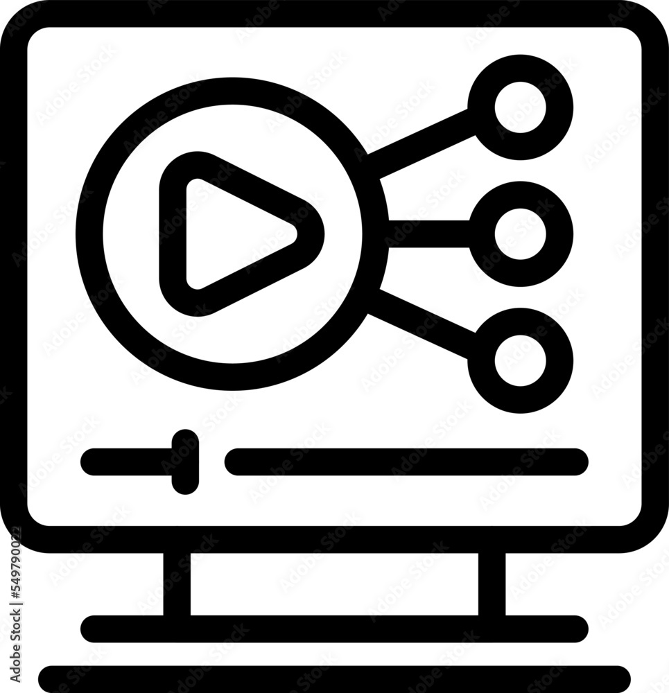Poster smart monitor icon outline vector. camera wifi. home tv
