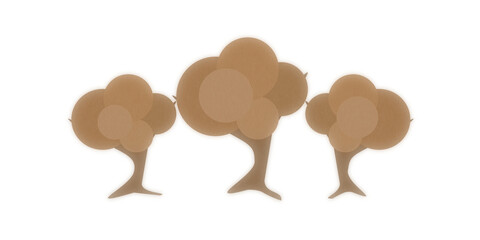 illustrazione con alberi e fogliame autunnale su sfondo trasparente