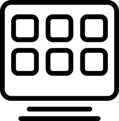 Home tv set icon outline vector. Remote video smart. Internet wifi