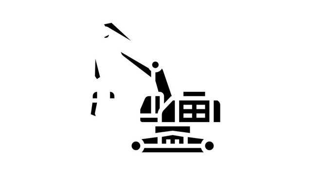 demolition construction car vehicle glyph icon animation