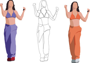 Girl dances with street music-