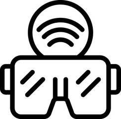 Vr glasses icon outline vector. Home tv. Video smart