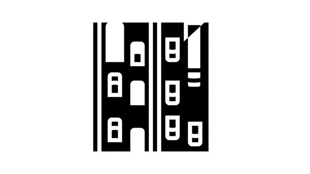 avenue city glyph icon animation