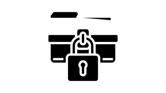 lock folder glyph icon animation