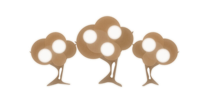  illustrazione con alberi e fogliame invernale e neve su sfondo trasparente