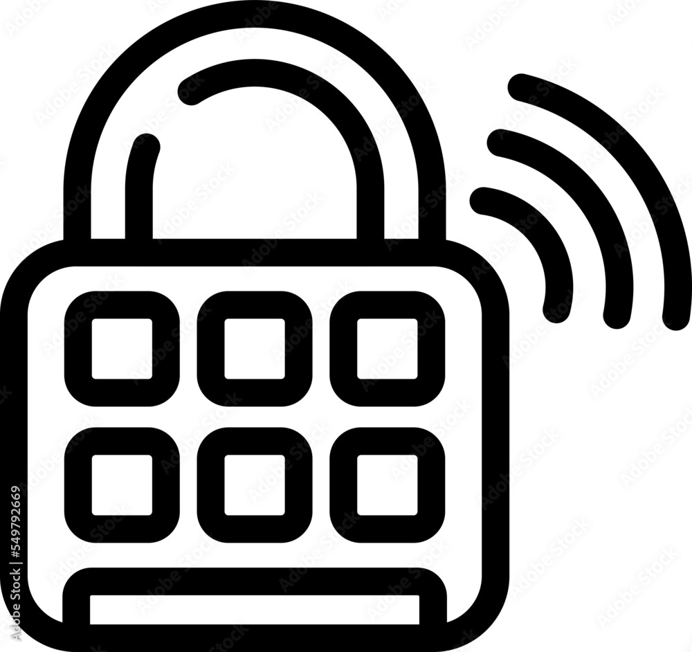 Poster smart wifi padlock icon outline vector. tv remote. media screen