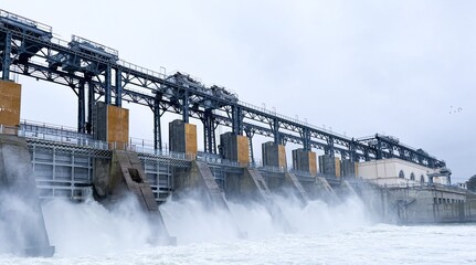 Dubasari hydropower plant, built on the Dniester River, Republic of Moldova. An alternative method...