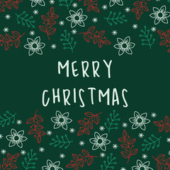 Merry Christmas Greeting Card Illustration. Merry Christmas Background Illustration