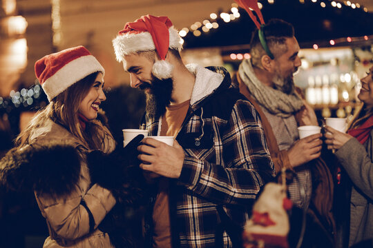 Couple At A Christmas Market