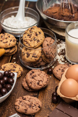 Making chocolate cookies with all ingredients